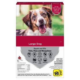 Vet-Recommended Flea; Tick & Mosquito Prevention for Large Dogs 21-55 lbs; 6 Monthly Treatments Vet-Recommended Flea; Tick & Mosquito Prevention for Large Dogs 21-55 lbs; 6 Monthly Treatments